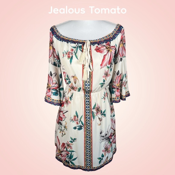 Jealous Tomato | Floral Print Off the Shoulder Dress - Picture 2 of 6